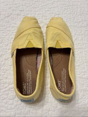 Toms Yellow Canvas Slip-On Shoes